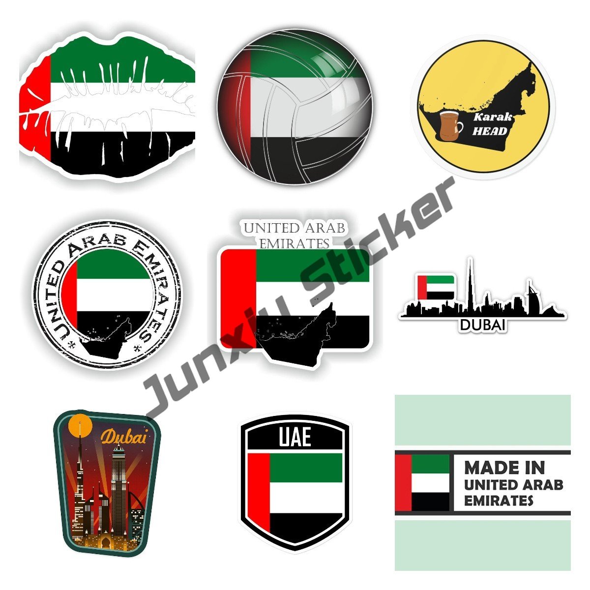 Car Accessories Dubai - Birleşik arap emirlikleri bayrağı harita çıkartması